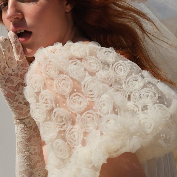 NEW FOR LOVE AND LEMONS JOSEY BRIDAL GOWN MAXI DRESS IN IVORY SIZE S - Picture 4 of 11